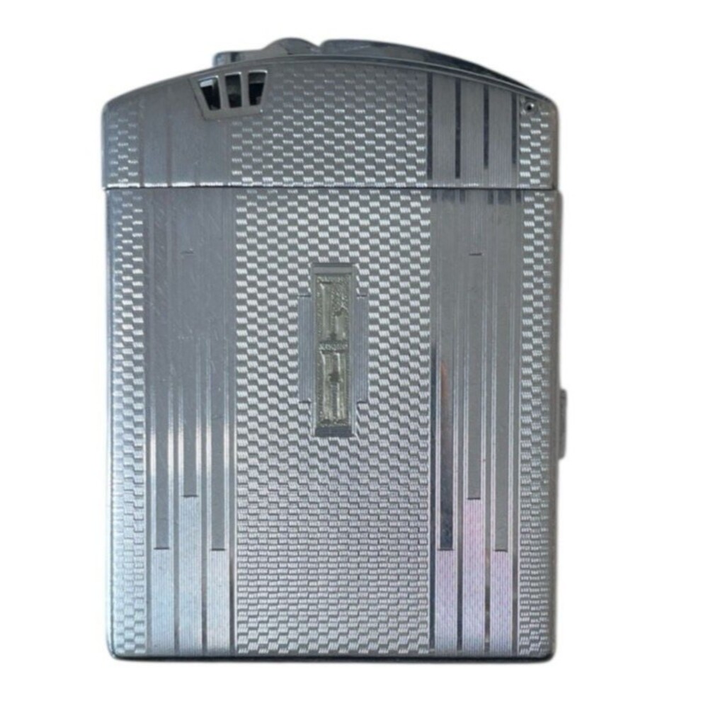 Vintage Ronson Supercase Cigarette Cigar Lighter Case Holder Silver 3 x 4-1/4"